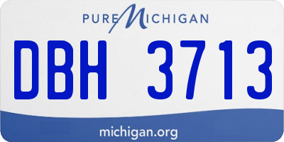 MI license plate DBH3713