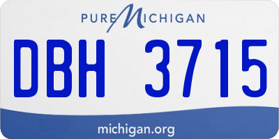 MI license plate DBH3715