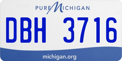 MI license plate DBH3716