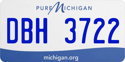 MI license plate DBH3722