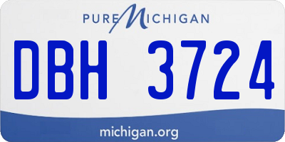 MI license plate DBH3724