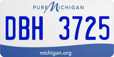MI license plate DBH3725