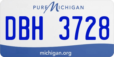 MI license plate DBH3728