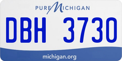 MI license plate DBH3730