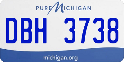 MI license plate DBH3738