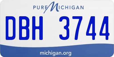 MI license plate DBH3744