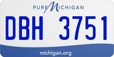 MI license plate DBH3751