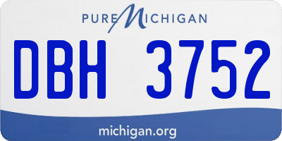 MI license plate DBH3752