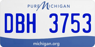 MI license plate DBH3753