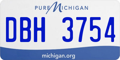 MI license plate DBH3754
