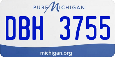 MI license plate DBH3755