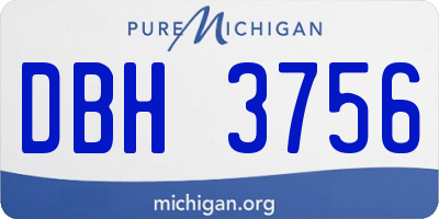 MI license plate DBH3756