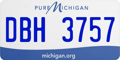 MI license plate DBH3757
