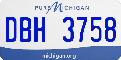 MI license plate DBH3758