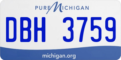 MI license plate DBH3759