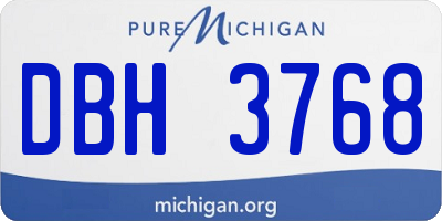 MI license plate DBH3768