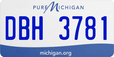 MI license plate DBH3781