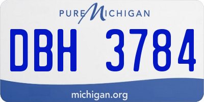 MI license plate DBH3784