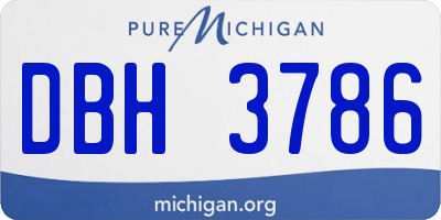 MI license plate DBH3786