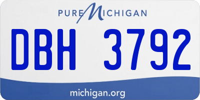 MI license plate DBH3792