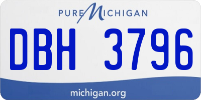 MI license plate DBH3796