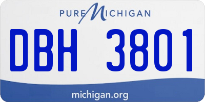 MI license plate DBH3801