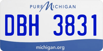MI license plate DBH3831