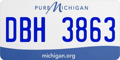 MI license plate DBH3863