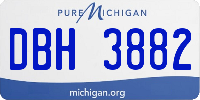 MI license plate DBH3882