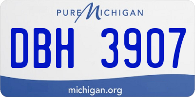 MI license plate DBH3907