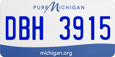 MI license plate DBH3915