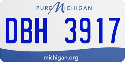 MI license plate DBH3917