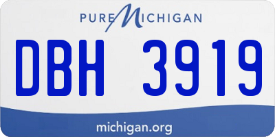 MI license plate DBH3919