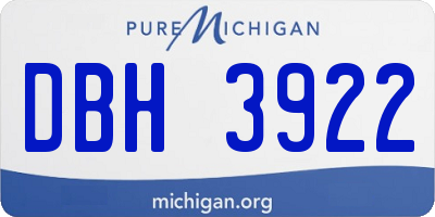 MI license plate DBH3922