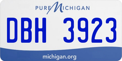 MI license plate DBH3923