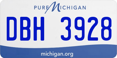 MI license plate DBH3928