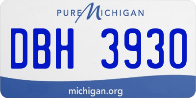 MI license plate DBH3930