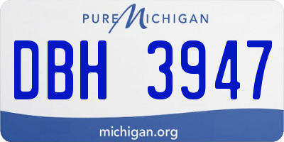 MI license plate DBH3947