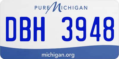 MI license plate DBH3948