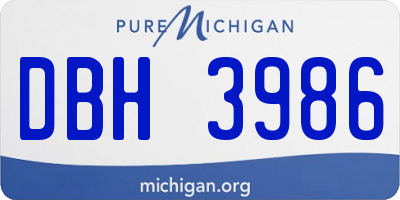 MI license plate DBH3986