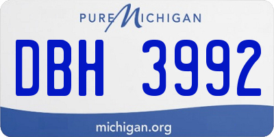 MI license plate DBH3992