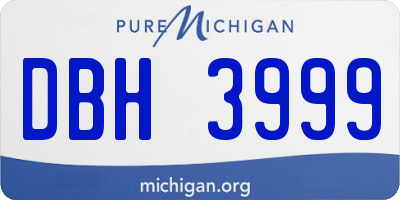 MI license plate DBH3999