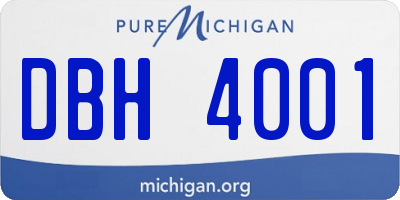 MI license plate DBH4001