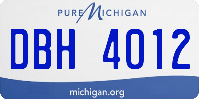 MI license plate DBH4012