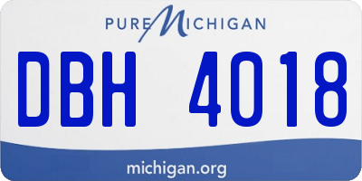 MI license plate DBH4018