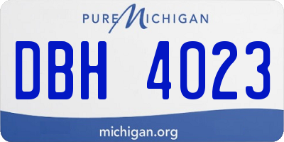 MI license plate DBH4023
