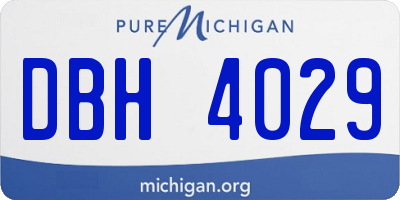 MI license plate DBH4029