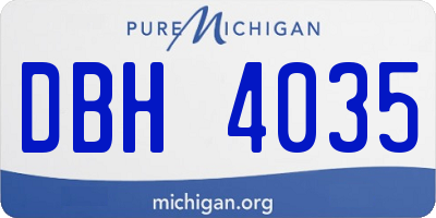 MI license plate DBH4035