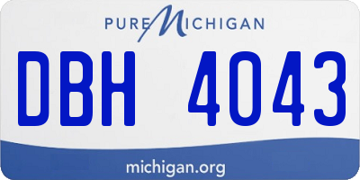 MI license plate DBH4043