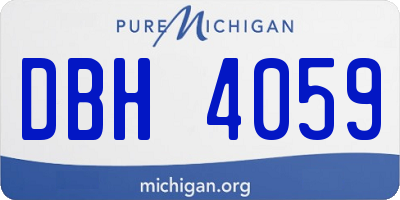 MI license plate DBH4059